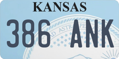 KS license plate 386ANK