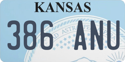 KS license plate 386ANU