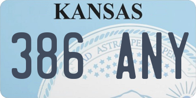KS license plate 386ANY