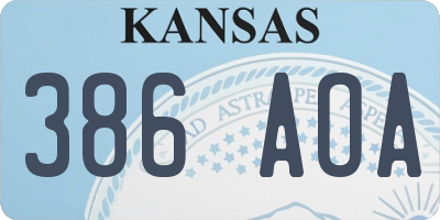 KS license plate 386AOA