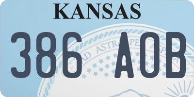 KS license plate 386AOB