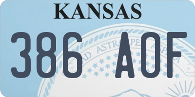 KS license plate 386AOF