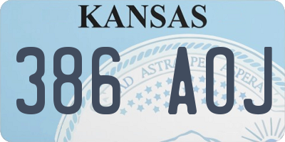 KS license plate 386AOJ