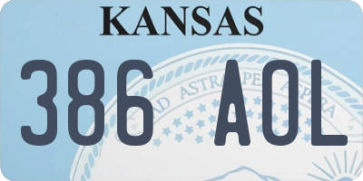 KS license plate 386AOL