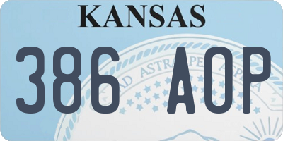 KS license plate 386AOP