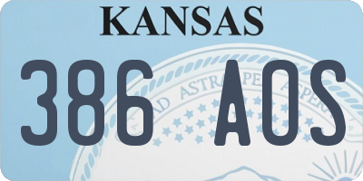 KS license plate 386AOS