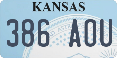 KS license plate 386AOU