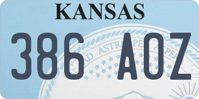 KS license plate 386AOZ