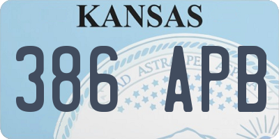 KS license plate 386APB