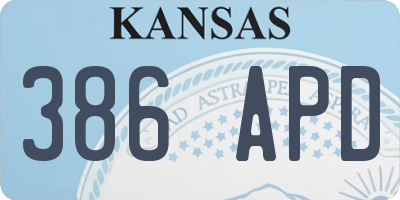 KS license plate 386APD