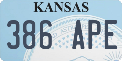 KS license plate 386APE