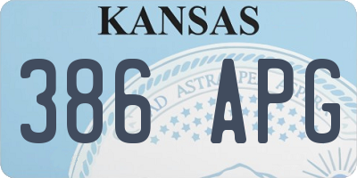 KS license plate 386APG