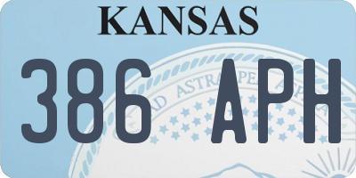 KS license plate 386APH
