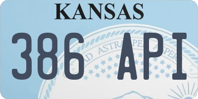 KS license plate 386API
