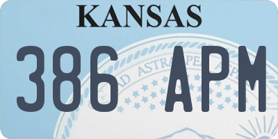 KS license plate 386APM