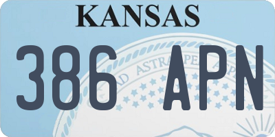 KS license plate 386APN