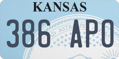 KS license plate 386APO