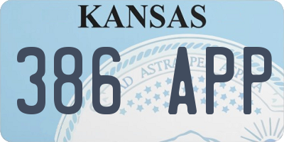 KS license plate 386APP