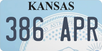 KS license plate 386APR