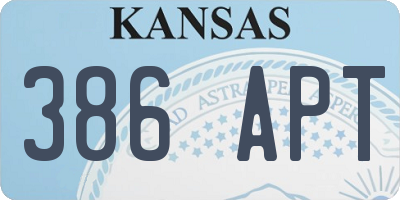 KS license plate 386APT