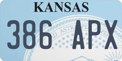 KS license plate 386APX