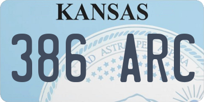 KS license plate 386ARC