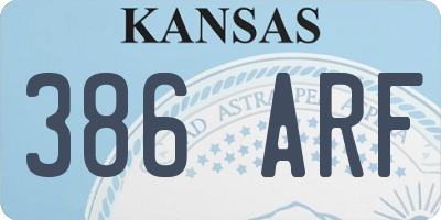 KS license plate 386ARF