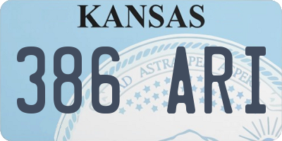 KS license plate 386ARI