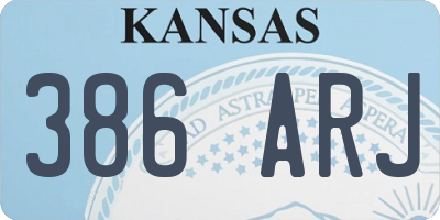 KS license plate 386ARJ