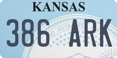 KS license plate 386ARK
