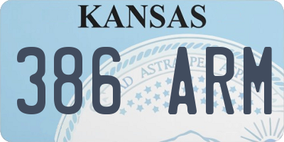 KS license plate 386ARM