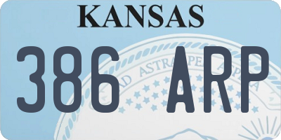 KS license plate 386ARP