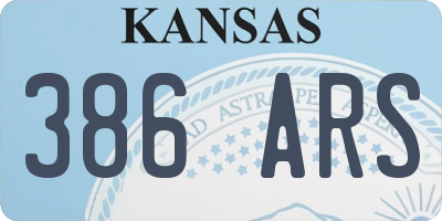 KS license plate 386ARS