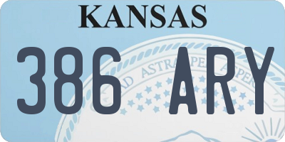 KS license plate 386ARY
