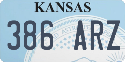 KS license plate 386ARZ