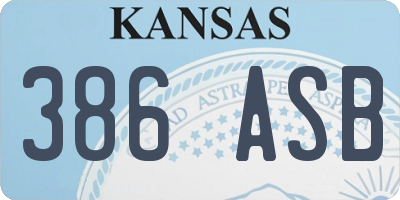 KS license plate 386ASB