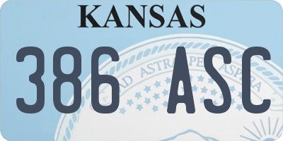 KS license plate 386ASC