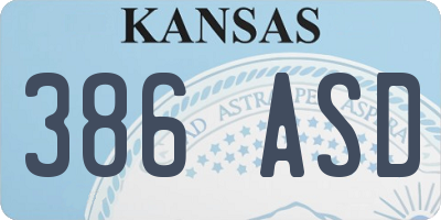 KS license plate 386ASD