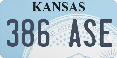 KS license plate 386ASE