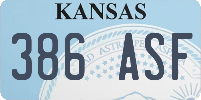 KS license plate 386ASF