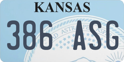 KS license plate 386ASG