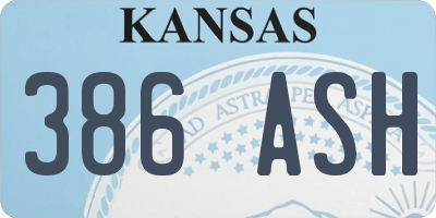 KS license plate 386ASH