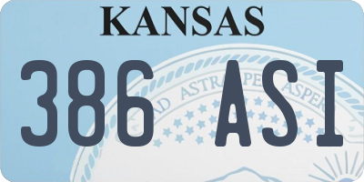 KS license plate 386ASI