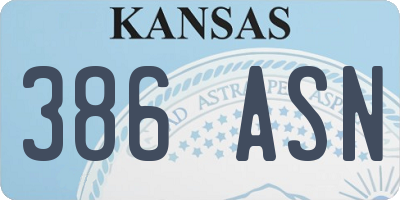 KS license plate 386ASN