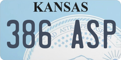 KS license plate 386ASP