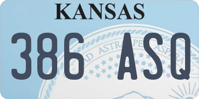 KS license plate 386ASQ