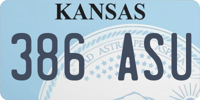 KS license plate 386ASU
