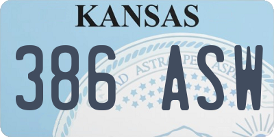 KS license plate 386ASW