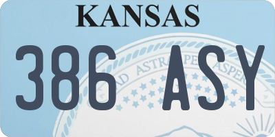 KS license plate 386ASY