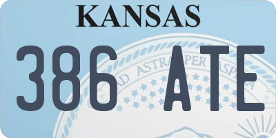 KS license plate 386ATE